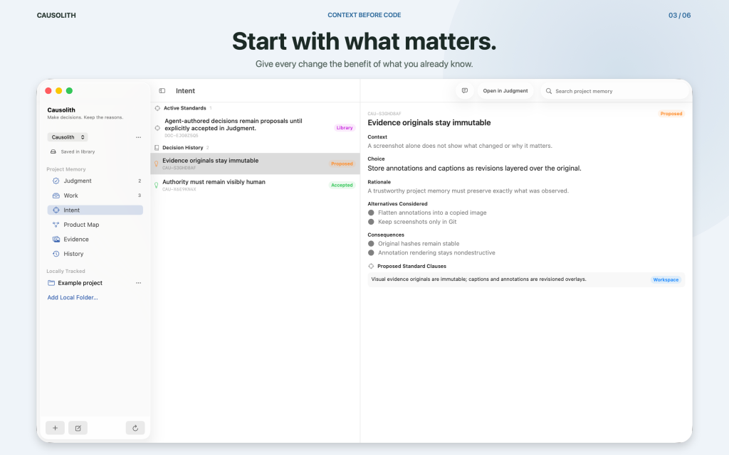 Check intent before implementation with project standards.
